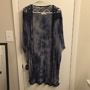 Scrapbook Navy and Black Lace Overlay